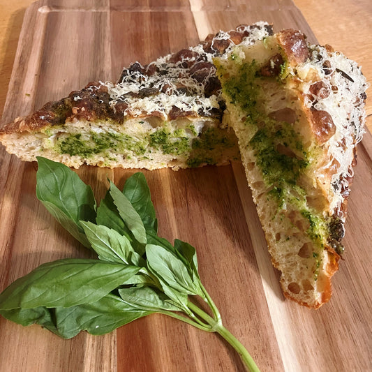 Garlic, Pesto & Cheese Focaccia